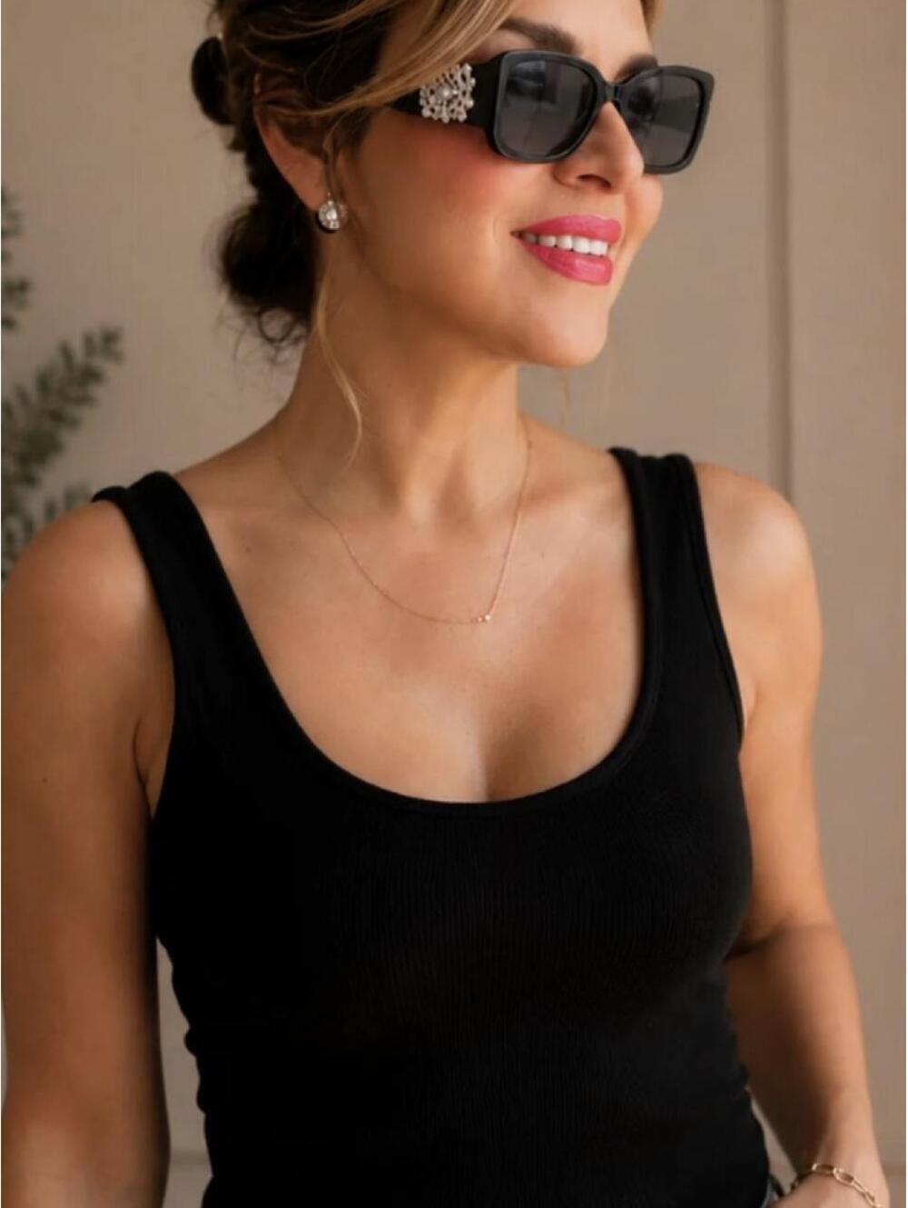 Brighton Black Oval Sunglasses